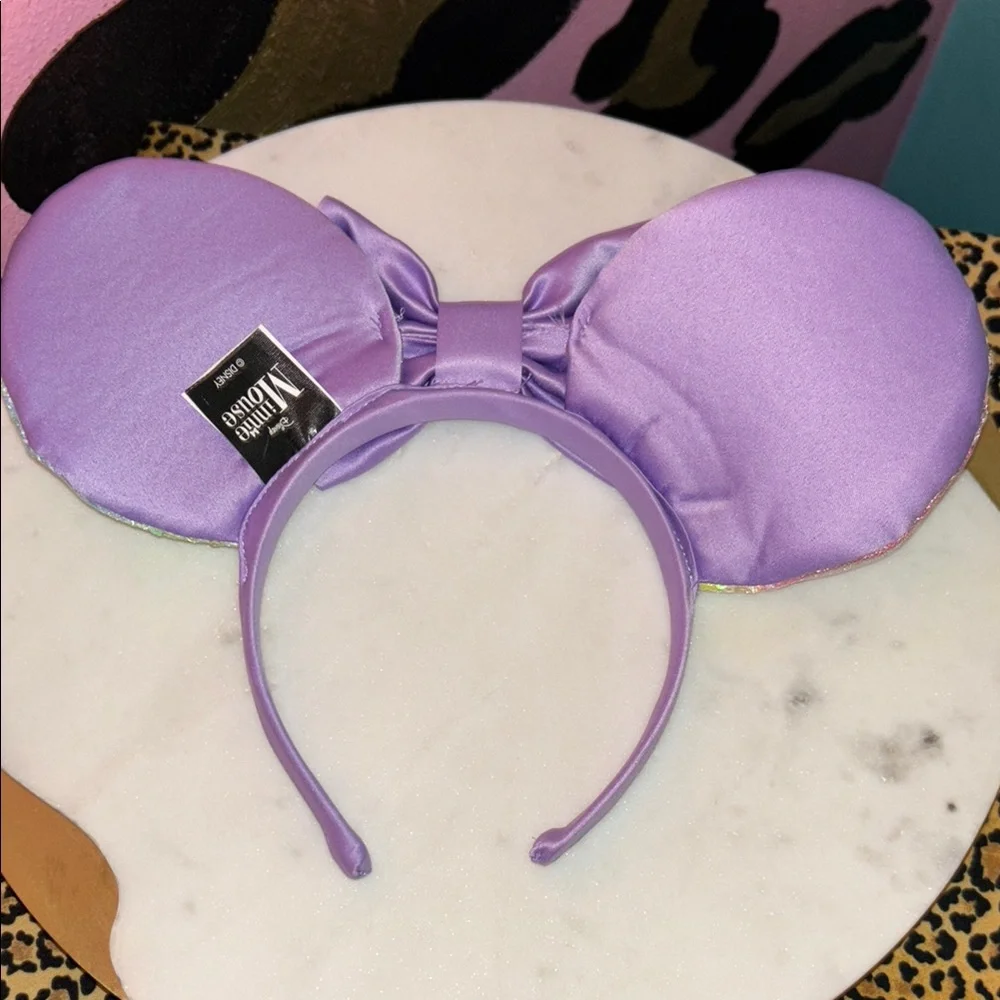 Disney Rainbow Sequin Ears with Purple Bow - Picture 2 of 2